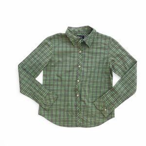 Green American Eagle plaid button up blouse